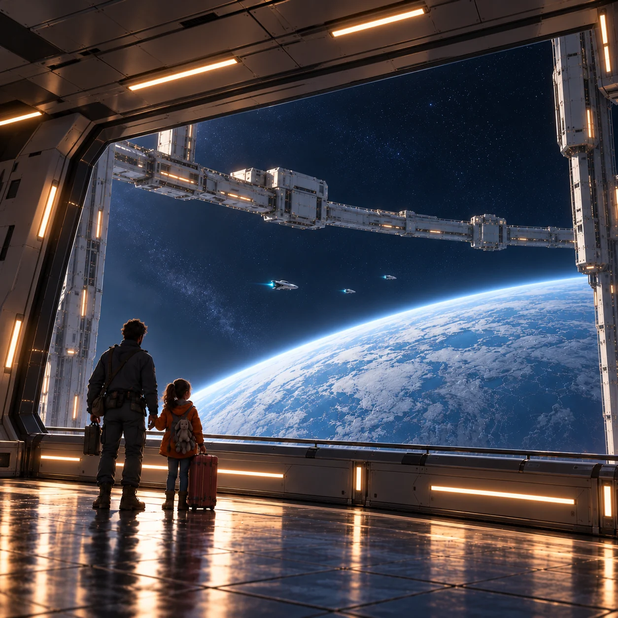 Visitors overlooking Horizon Point and Nova Obscura